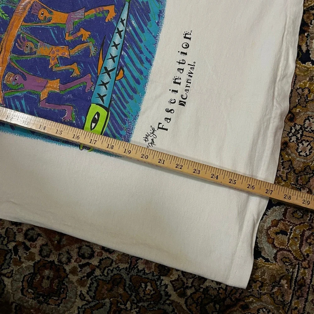 Vintage 1996 Carnival Cruise Line Fascination T-Shirt Gear For‎ Sports White L